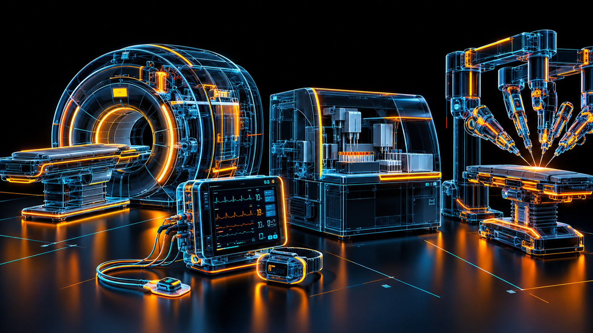Medical electronics technologies across diagnostic, monitoring, laboratory and therapeutic systems